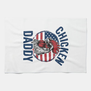 Hähnchen Daddy Hahn Vintage Patriotisches Shirt De Geschirrtuch