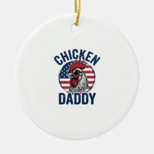 Hähnchen Daddy Hahn Vintage Patriotisches Shirt De Keramik Ornament