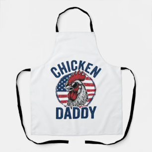 Hähnchen-Daddy-Hahn-Vintage-Patriotisches-Shirt-De Schürze