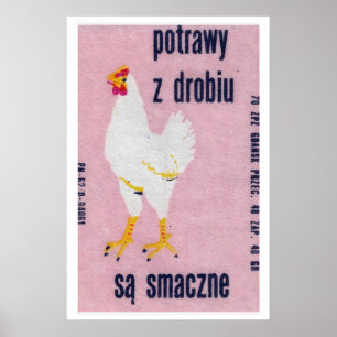 Hähnchen essen ist lecker - Matchbox-Druck Poster