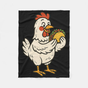 Hähnchen essender Taco _1 Fleecedecke