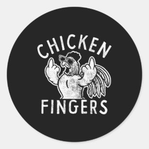 Hähnchen-Finger, Mittelfinger, Lustiges Huhn Runder Aufkleber