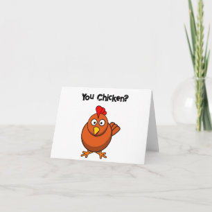 Hähnchen, Funny Brown Rooster Cartoon Taunt Karte