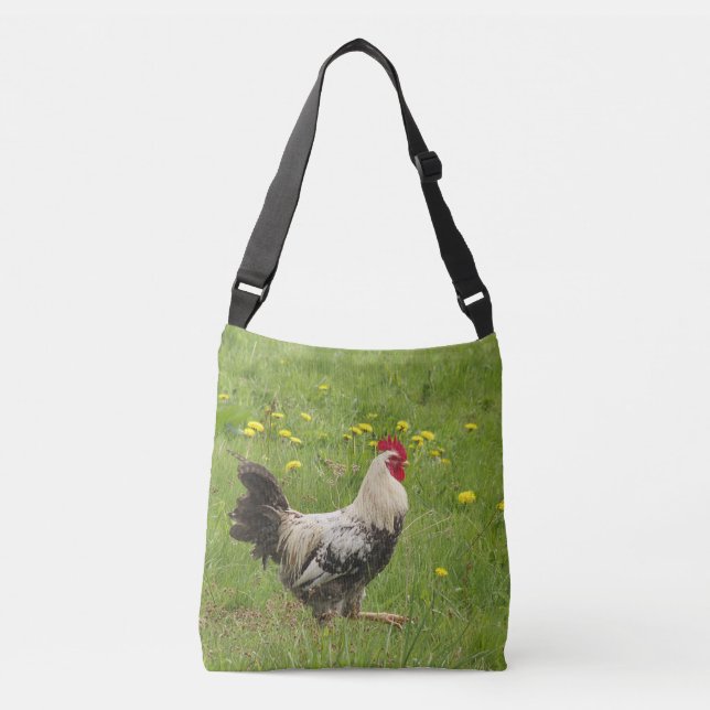 Hähnchen, Hähnchen, Tiere, Vögel, landwirtschaftli Tragetaschen Mit Langen Trägern (Vorderseite)