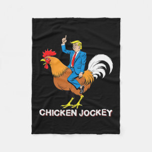 Hähnchen-Jockey-Trump-lustiges-Meme-surrealer-Humo Fleecedecke