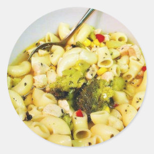 Hähnchen-Nudelsuppe Runder Aufkleber