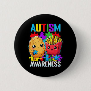 Hähnchen-Nugget-Und-Pommes-Frites-Autismus-Bewusst Button