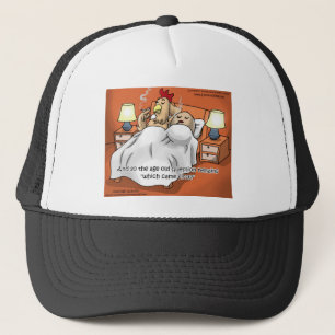 Hähnchen oder Ei kam 1. Funny Gifts & T-Shirts Truckerkappe