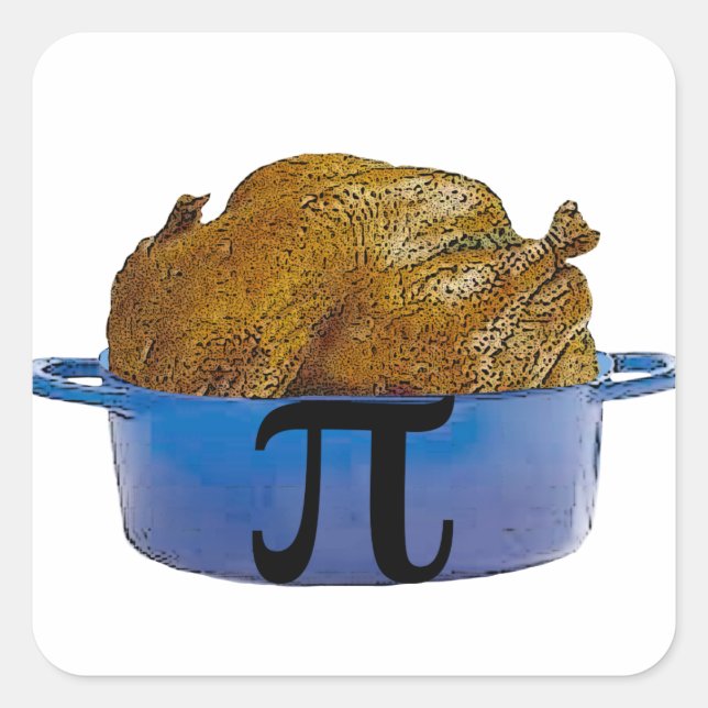 Hähnchen-Pot-Pi Quadratischer Aufkleber (Vorderseite)