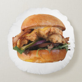 Hähnchen-Sandwich-Kissen Rundes Kissen