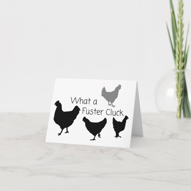 Hähnchen-Spaß: Was für ein Fuster-Kluck? LEER Karte (Vorderseite)