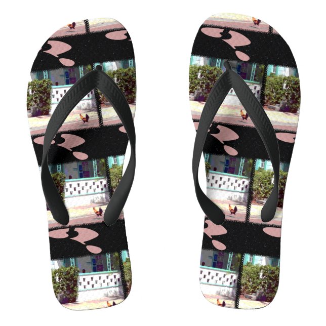 Hähnchen überquert die Straße...WARUM? Flip Flops (Fußbett)