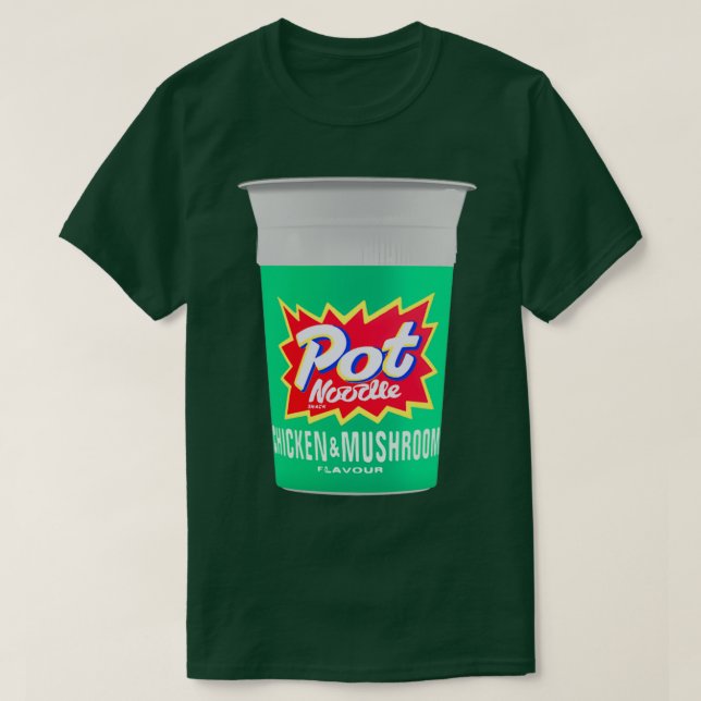 Hähnchen- und Pilz-Pot-Nudel-Design  T-Shirt (Design vorne)