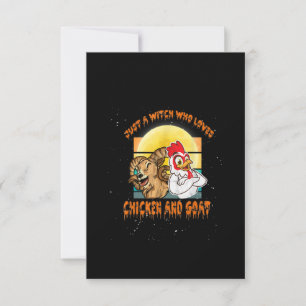 Hähnchen und Ziegen zu Halloween-Kostümgeschenk Dankeskarte