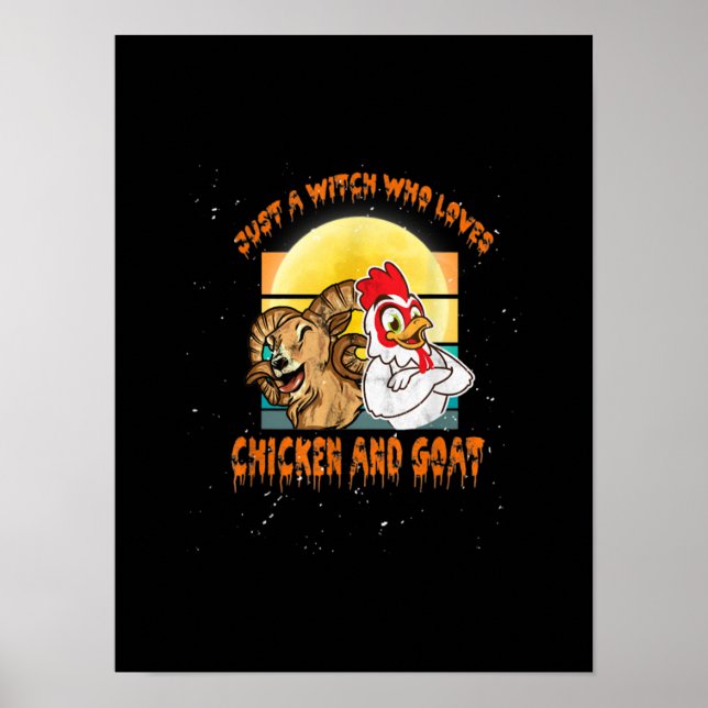 Hähnchen und Ziegen zu Halloween-Kostümgeschenk Poster (Vorne)