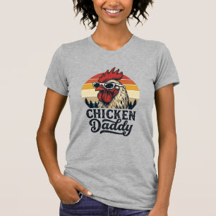 Hähnchen-Vater-Hahn Vintage-Sonnenuntergang-Vektor T-Shirt