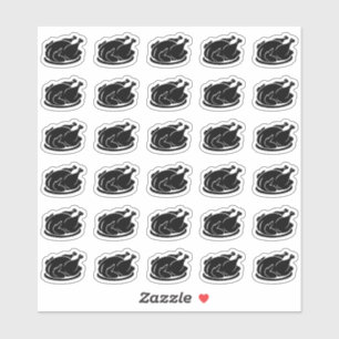 Hähnchen vom Grill Hochzeitsplatzkarte Mahlzeit Wa Aufkleber