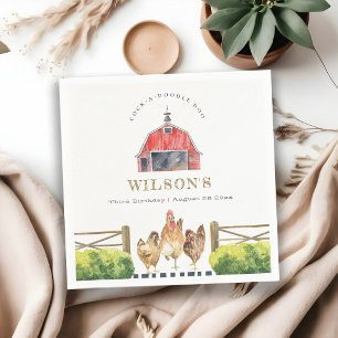 Hähnchenfarm Rotbarsch Kindergeburtstag Serviette
