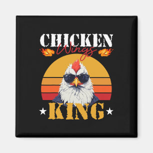 Hähnchenflügel König Retro Sonnenuntergang Byrbequ Magnet