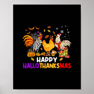 Hähnchenhalloween hallothanksmas Herbstchri Poster