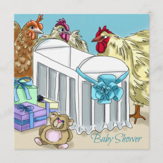 Hähnchenmotive Babydusche Einladung. Einladung