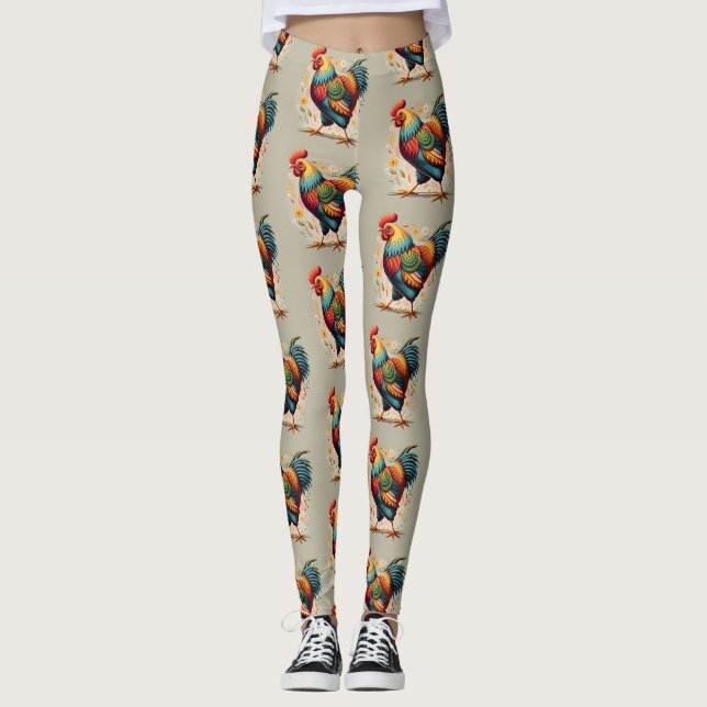 HähnchenprintLeggings Leggings (Vorderseite)