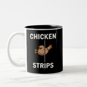 Hähnchenstreifen Pun Witzige Witze Sarkastisches L Zweifarbige Tasse