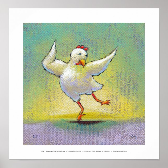 Hähnchentänzerin Moderne Interpretation Spaß Kunst Poster (Vorne)