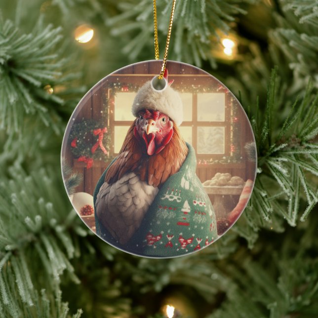 Hähnchentier, Kawaii, Niedliches Haustier-Lover-Ge Keramik Ornament (Baum)