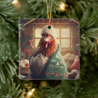 Hähnchentier, Kawaii, Niedliches Haustier-Lover-Ge Keramikornament