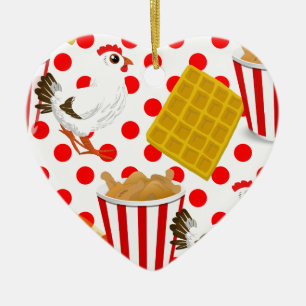 Hähnchenwaffeln Keramik Ornament