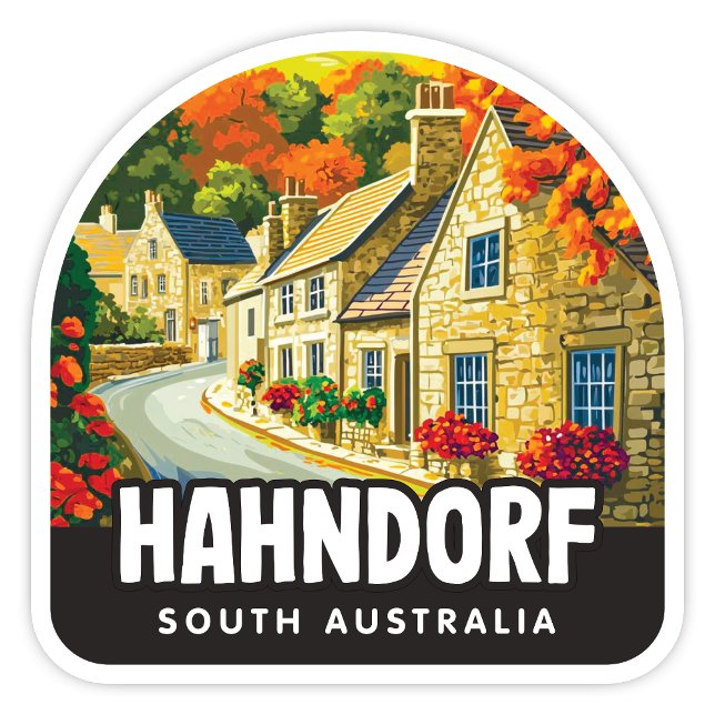 Hahndorf, Südaustralischer Sticker (Hahndorf, South Australia Arch Shaped Sticker)