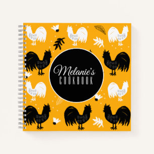 Hähne Handgezeichnetes Florales Farm-Muster Notizbuch
