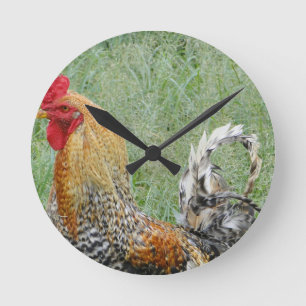Hähne Runde Wanduhr