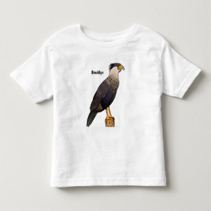 Hahnenkammkarakara Vogel Cartoon-Illustration Kleinkind T-shirt