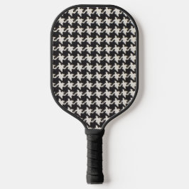 Hahnentritt Schwarz Weiß Muster Pickleball Schläger