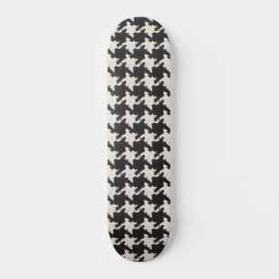 Hahnentritt Schwarz Weiß Muster Skateboard