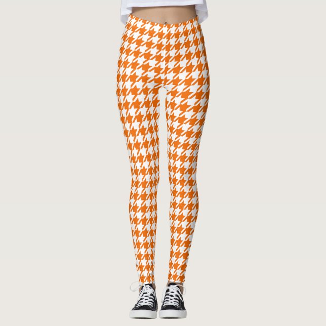 Hahnentrittmuster Amberglow Orange Leggings (Vorderseite)