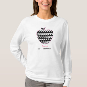 Hahnentrittmuster-Apple-Lehrer T-Shirt