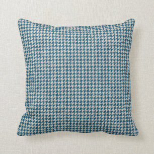 Hahnentrittmuster Aquamarin Blue Pattern Kissen