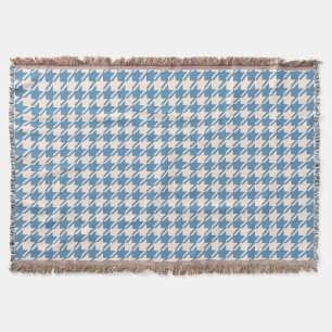 Hahnentrittmuster Blau+Creme Muster Decke