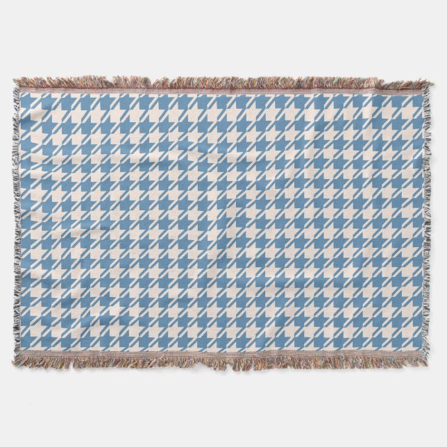 Hahnentrittmuster Blau+Creme Muster Decke (Vorderseite)