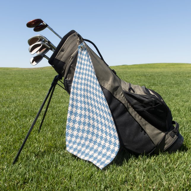 Hahnentrittmuster Blau+Creme Muster Golfhandtuch (Gras)