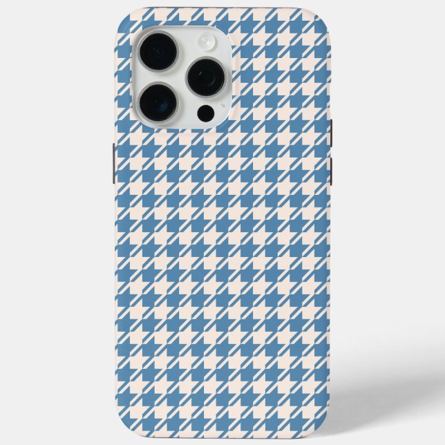 Hahnentrittmuster Blue+Cream Rpt Muster Case-Mate iPhone Hülle (Rückseite)