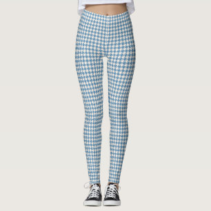 Hahnentrittmuster Blue+Cream Sml-Muster Leggings