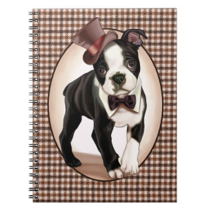 Hahnentrittmuster-Boston-Terrier Notizblock