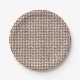 Hahnentrittmuster-Brown-Muster Pappteller