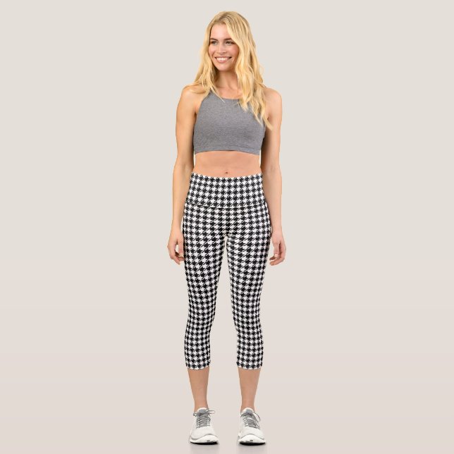 Hahnentrittmuster-BWe-Rpt-Muster Capri Leggings (Vorderseite)