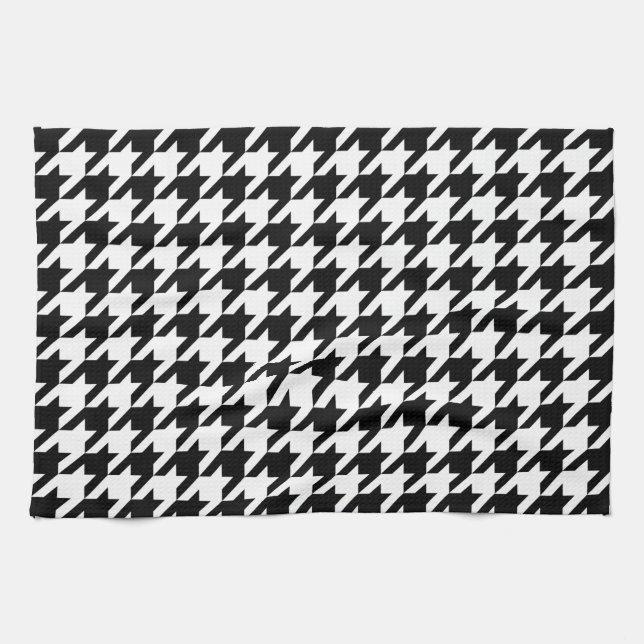 Hahnentrittmuster - fertigen Sie Hintergrund-Farbe Geschirrtuch (Horizontal)