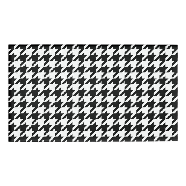 Hahnentrittmuster - fertigen Sie Hintergrund-Farbe Namenschild (Vorderseite)